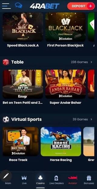Types of Wagers and Games at 4raBet
